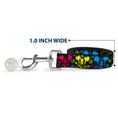Load image into Gallery viewer, Dog Leash - Mickey Expressions/Paint Splatter Black/Multi Neon
