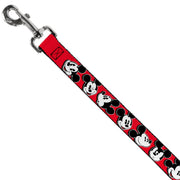 Dog Leash - Mickey Mouse Expressions Red/Black/White