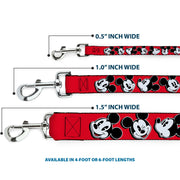 Dog Leash - Mickey Mouse Expressions Red/Black/White