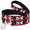 Load image into Gallery viewer, Dog Leash - Mickey Mouse Expressions Red/Black/White
