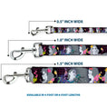 Load image into Gallery viewer, Dog Leash - Princess Silhouettes Dots Black/Purple/Gray/Multi Color
