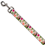 Dog Leash - Moana Hugging Pua Pose and Tropical Flora Beige