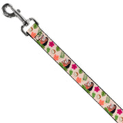 Dog Leash - Moana Hugging Pua Pose and Tropical Flora Beige