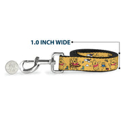 Dog Leash - Winnie the Pooh Happy Poses Golden Yellow