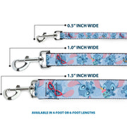 Dog Leash - Baby Stitch Poses Close-Up Baby Blue