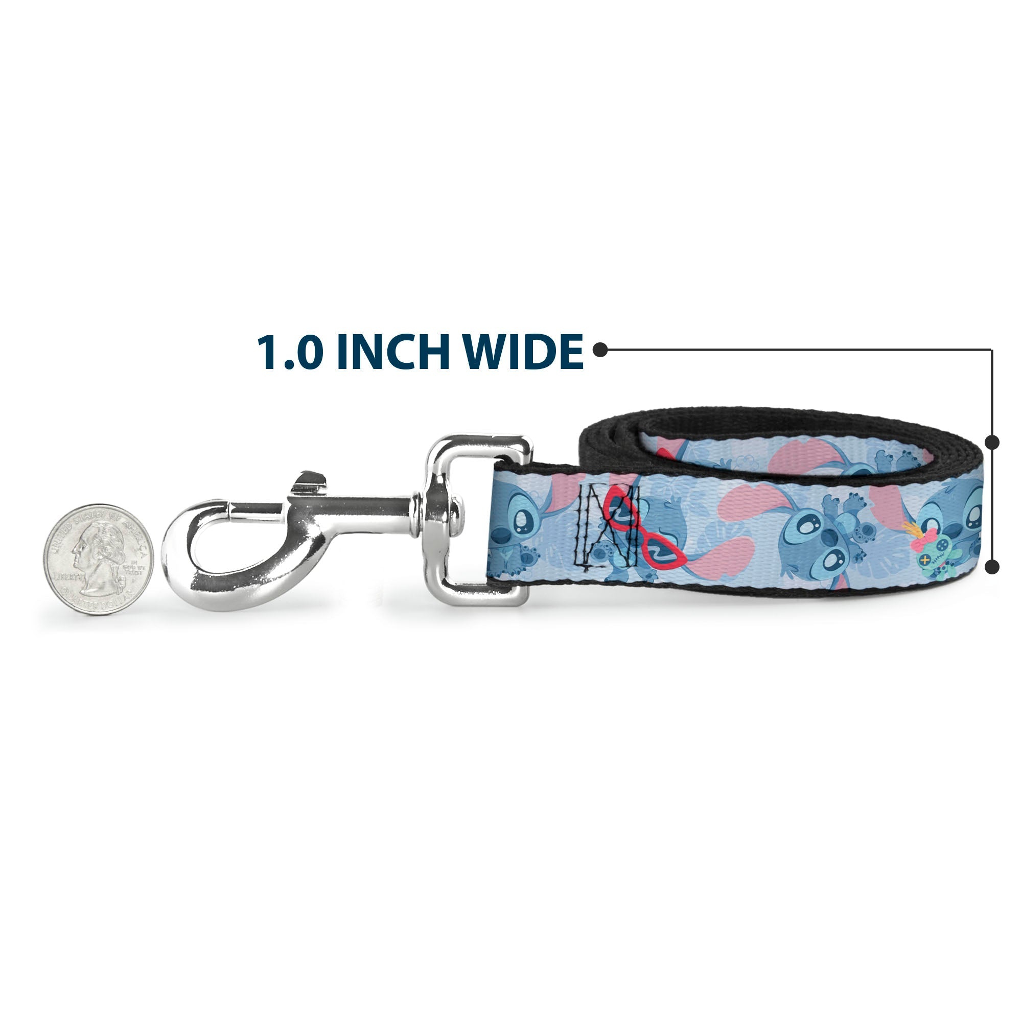 Dog Leash - Baby Stitch Poses Close-Up Baby Blue