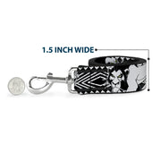 Dog Leash - Mickey & Minnie Peek-a-Boo Expressions Swirl Black/White
