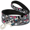 Load image into Gallery viewer, Dog Leash - Mickey & Minnie Peek-a-Boo Expressions Swirl Black/White
