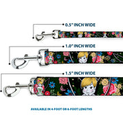 Dog Leash - Tinker Bell Poses/Sleeping Floral Collage