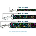 Load image into Gallery viewer, Dog Leash - Electric Tinkerbell Poses/Stripes Black/Multi Neon
