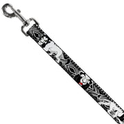 Dog Leash - Lion King Scar Poses White/Black
