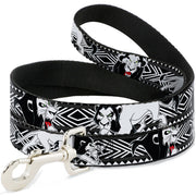 Dog Leash - Lion King Scar Poses White/Black