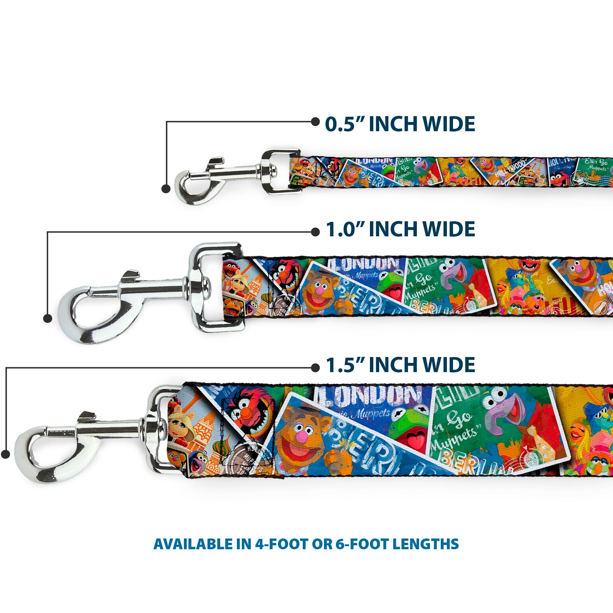 Dog Leash - Muppets Postage Stamps Stacked