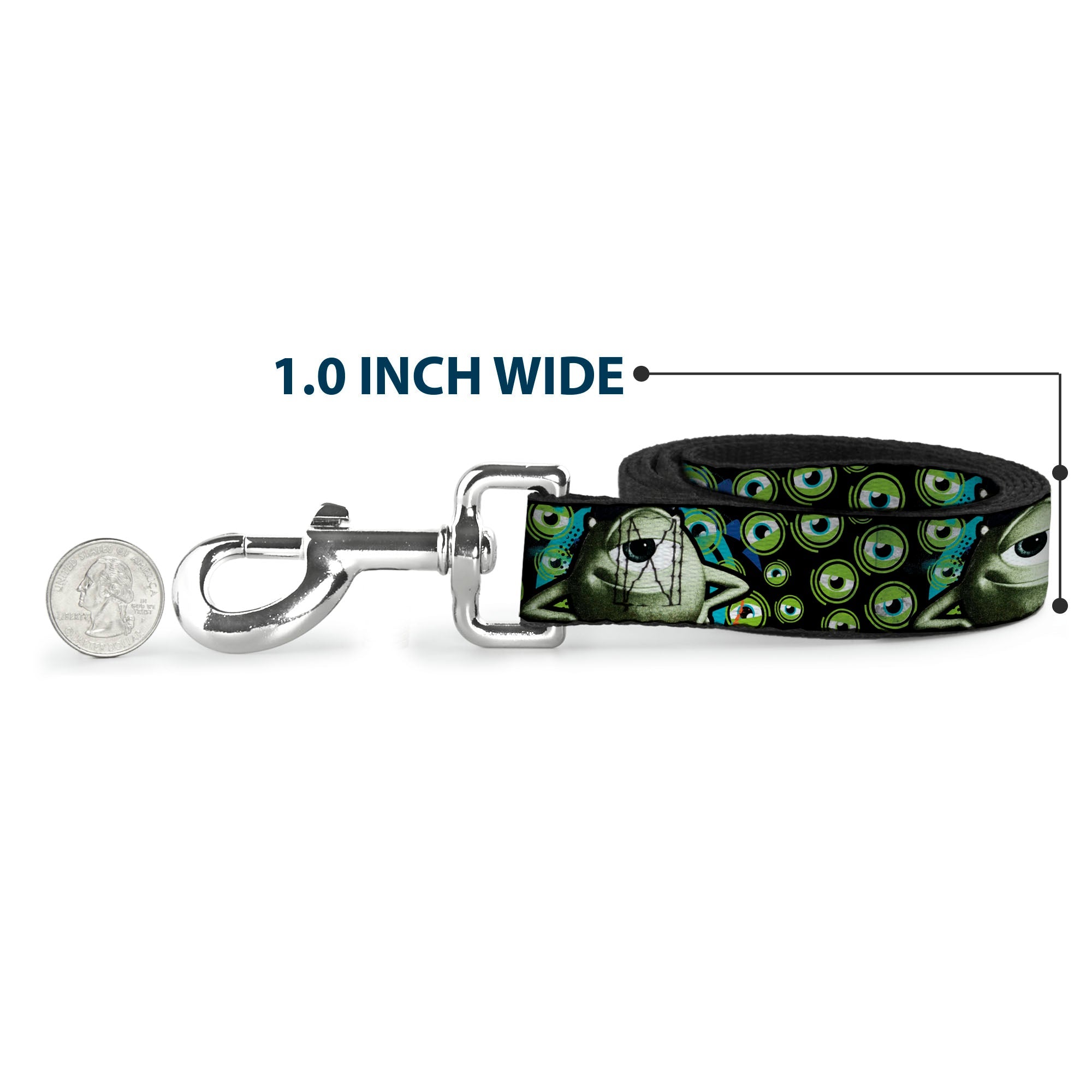 Dog Leash - Mike Poses/Eyeballs Black/Greens