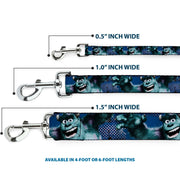 Dog Leash - Sulley Scare Pose/Dots Blues/White