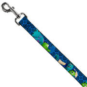 Dog Leash - Monsters University Sulley & Mike Poses/Checkers Blue
