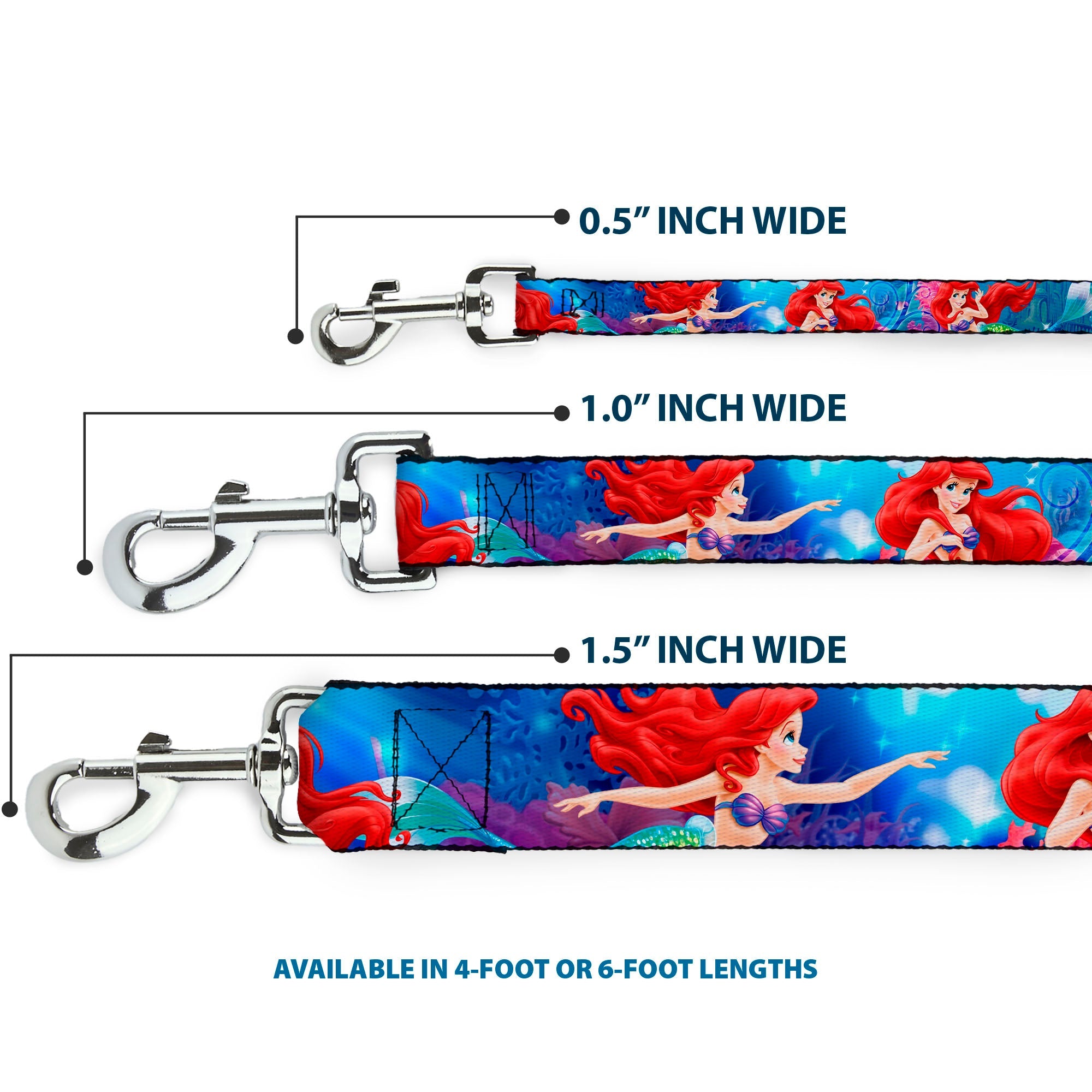 Dog Leash - Ariel Vivid Underwater Sparkle Poses/Castle