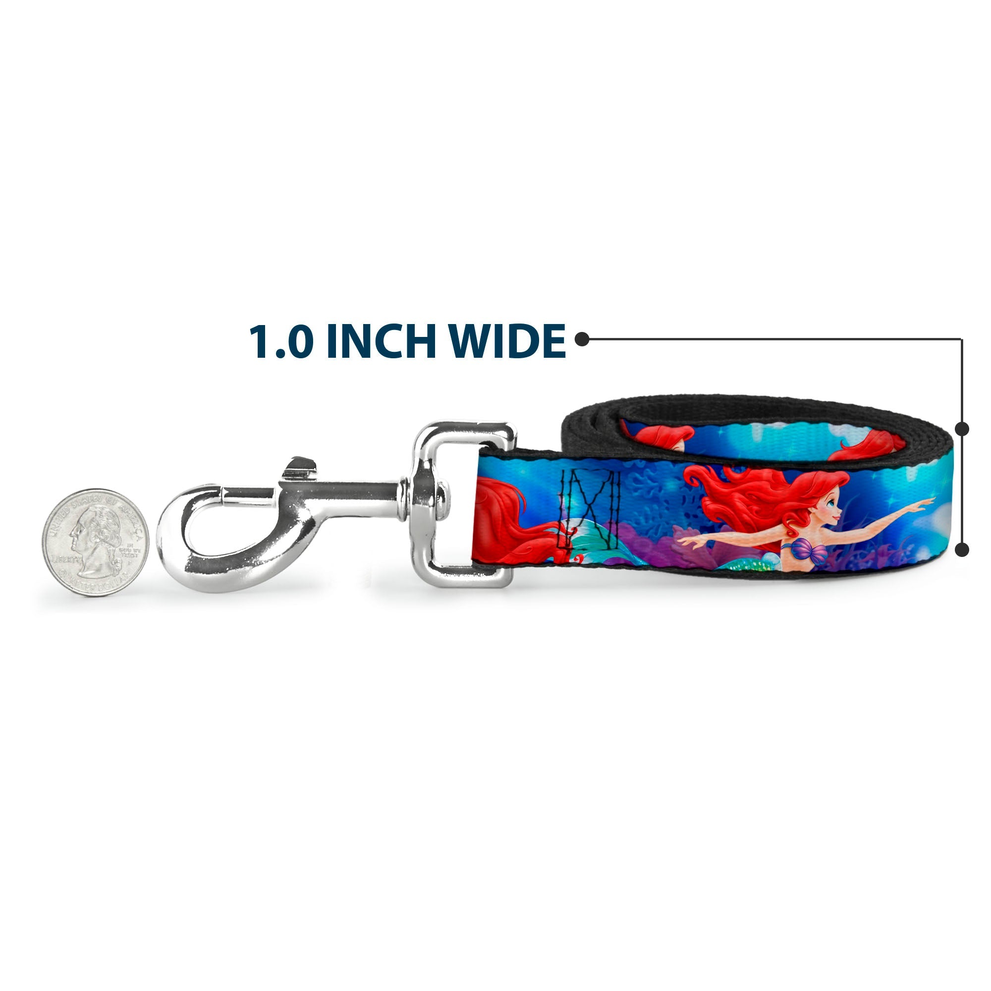 Dog Leash - Ariel Vivid Underwater Sparkle Poses/Castle