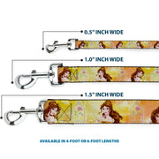 Dog Leash - Belle Poses/Enchanted Rose/Story Script Yellow/Pinks