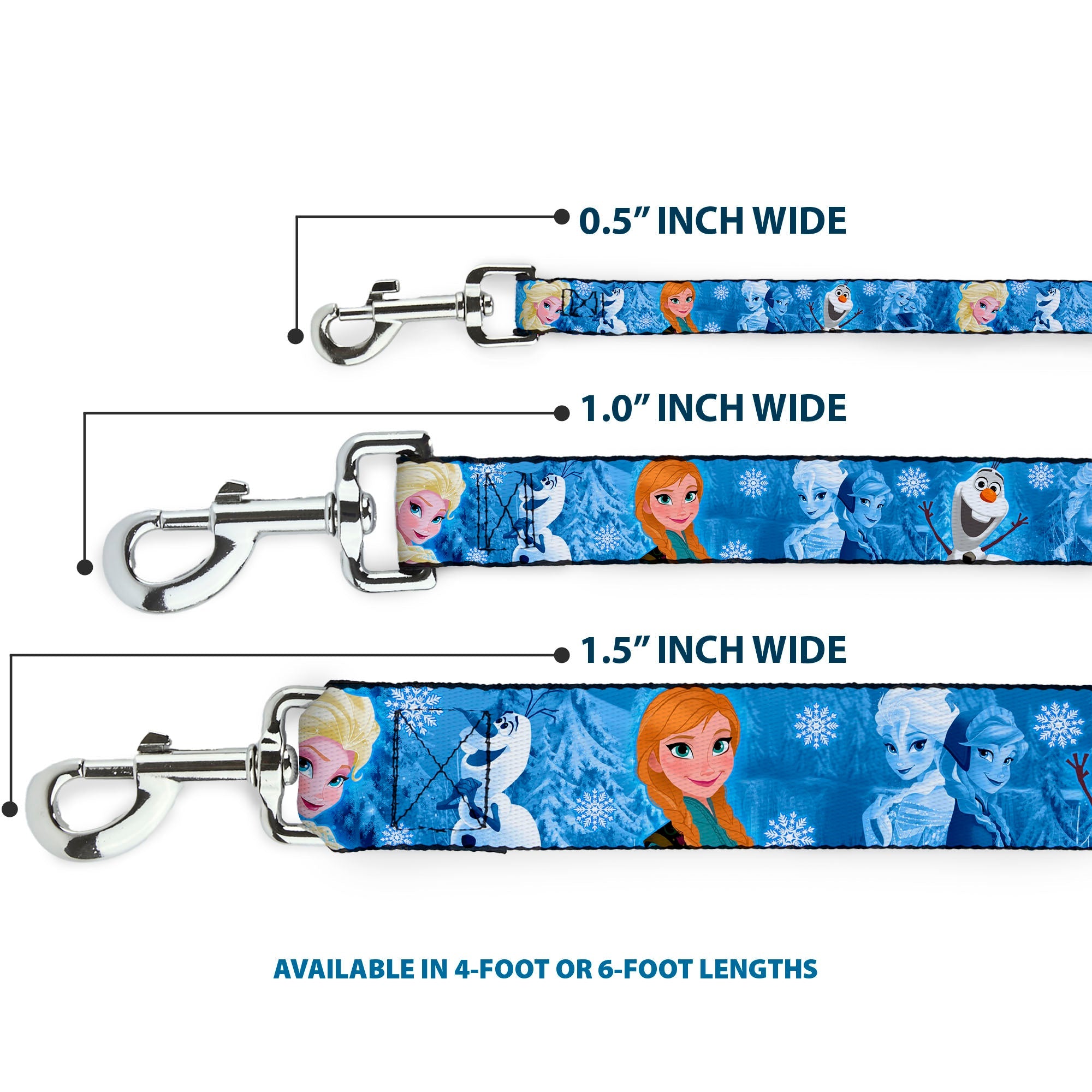 Dog Leash - Frozen Character Poses Blues