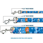 Dog Leash - Frozen Character Poses Blues