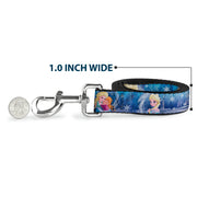 Dog Leash - Frozen Elsa the Snow Queen Poses/Snowflakes