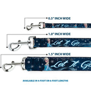 Dog Leash - Elsa the Snow Queen Poses/Snowflakes LET IT GO Blues/White