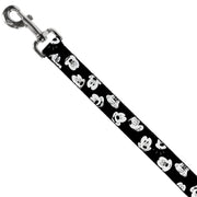 Dog Leash - Mickey Mouse Expressions Scattered Black/White