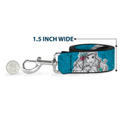 Dog Leash - Mickey Mouse Expressions Scattered Black/White