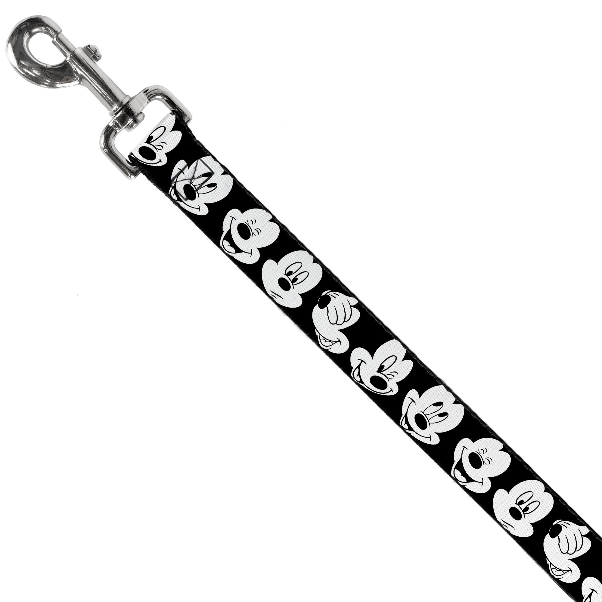 Dog Leash - Mickey Mouse Expressions CLOSE-UP Black/White