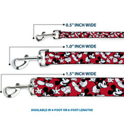 Dog Leash - Mickey Mouse Poses Scattered Red/Black/White