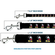 Dog Leash - Classic Mickey Mouse Pose Black