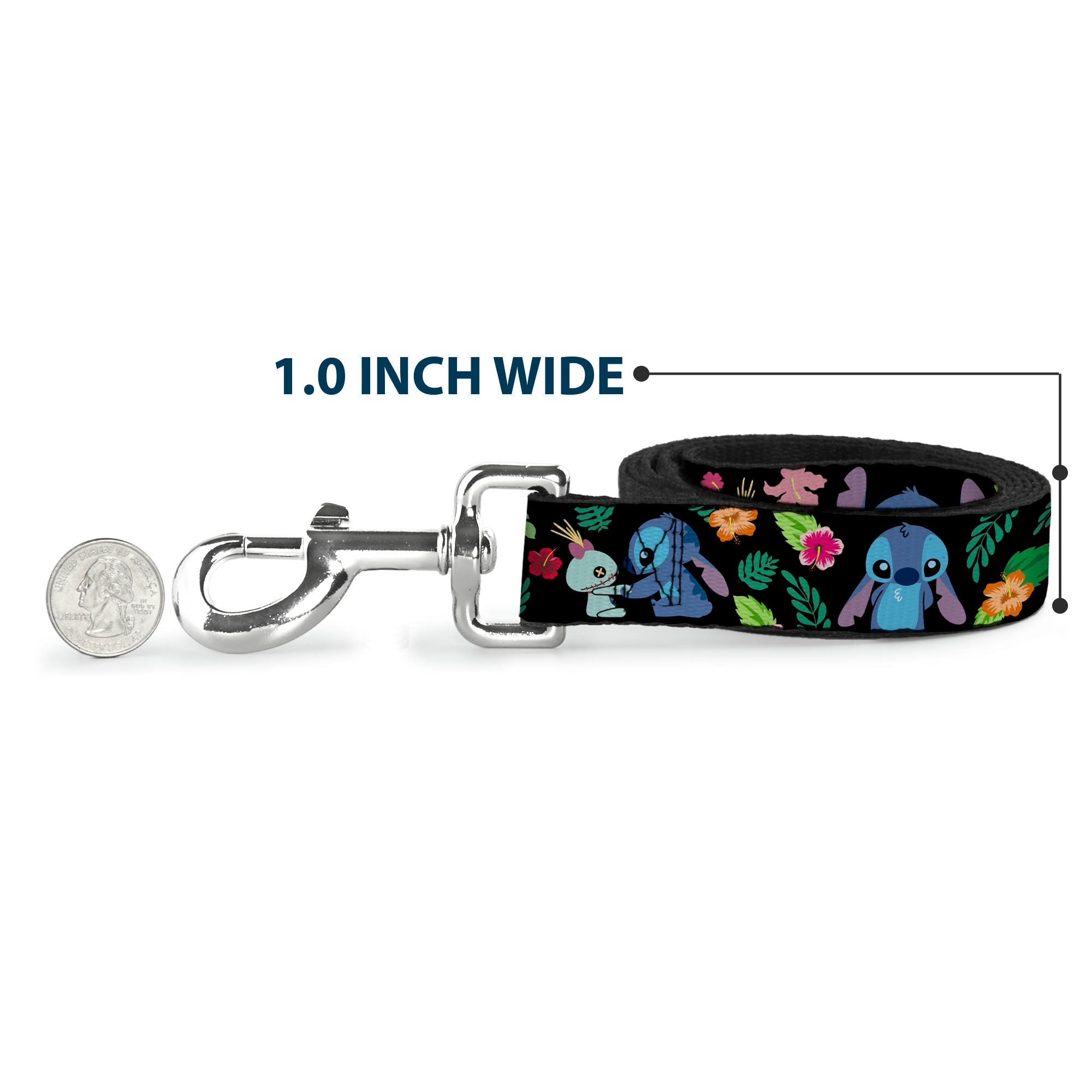 Dog Leash - Stitch & Scrump Poses/Tropical Flora