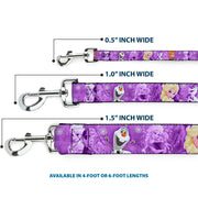Dog Leash - Frozen Anna/Elsa/Olaf Poses/Scenes Purples