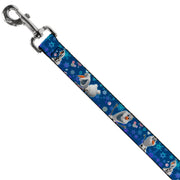 Dog Leash - Frozen Olaf Poses/Snowflakes Blues