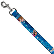 Dog Leash - Anna & Elsa Poses/Castle & Mountains Blues