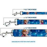 Dog Leash - Anna & Elsa Poses/Castle & Mountains Blues