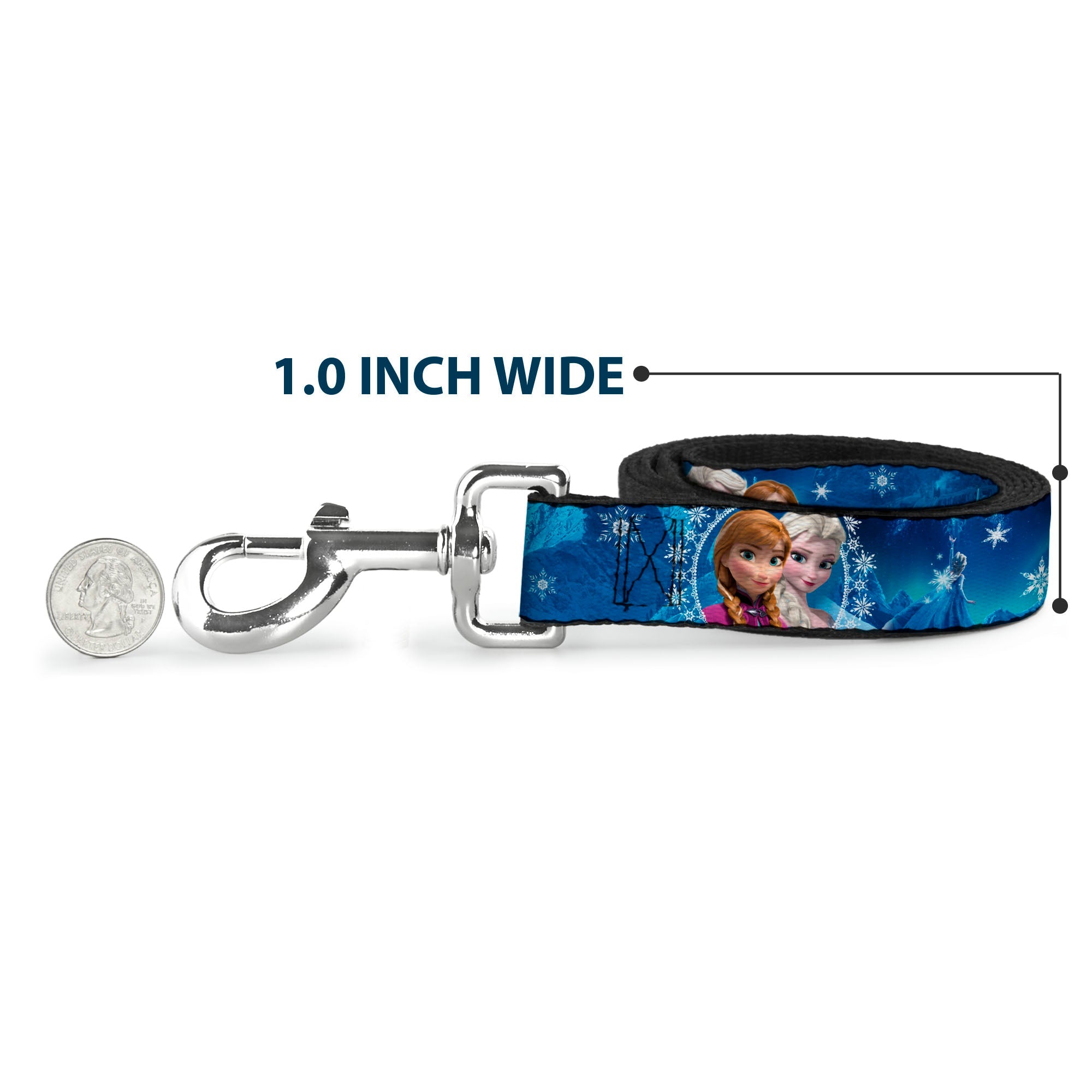 Dog Leash - Anna & Elsa Poses/Castle & Mountains Blues