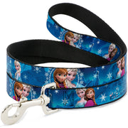 Dog Leash - Anna & Elsa Poses/Castle & Mountains Blues