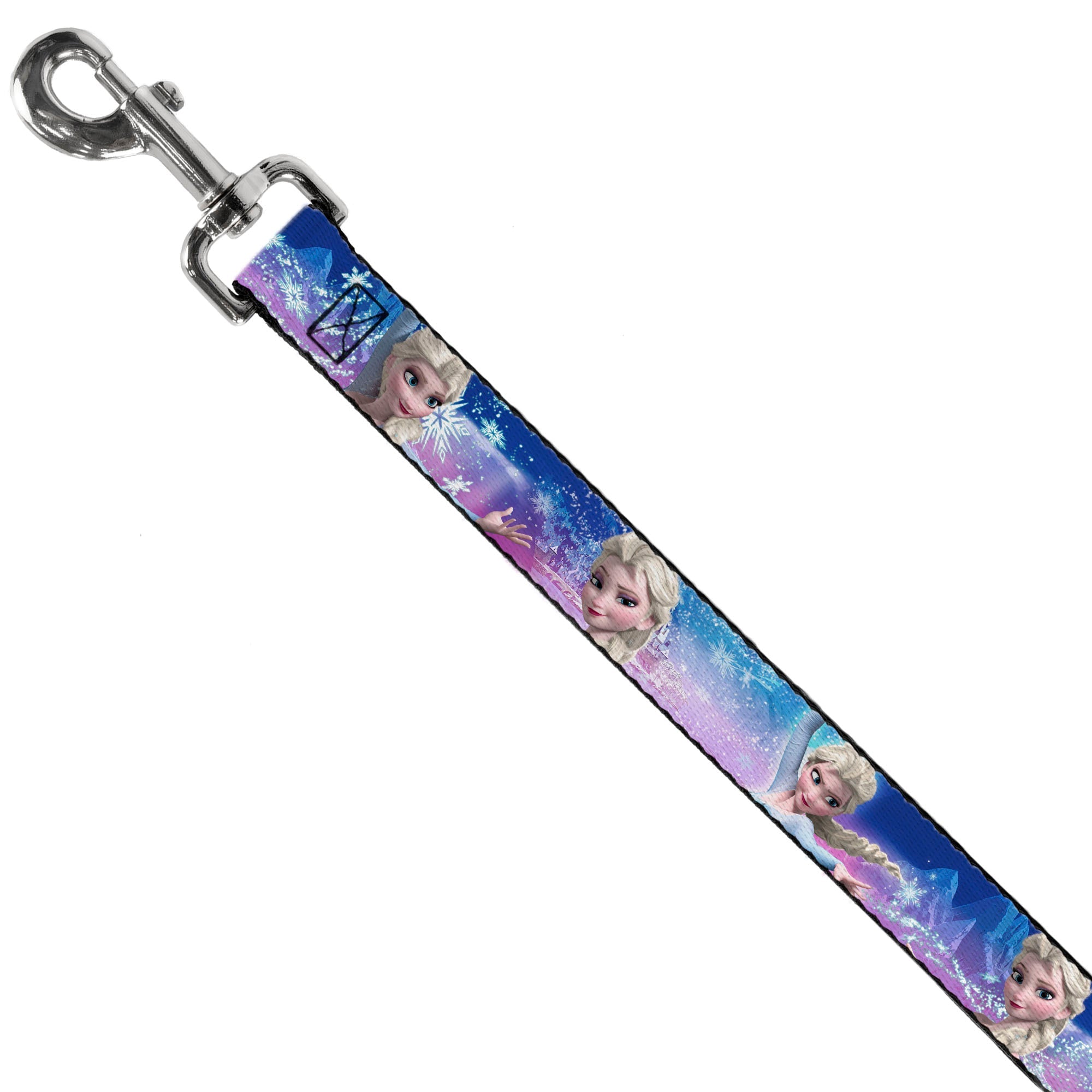 Dog Leash - Elsa the Snow Queen Poses/Castle & Snowy Mountains Blue-Pink Fade