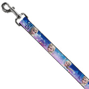 Dog Leash - Elsa the Snow Queen Poses/Castle & Snowy Mountains Blue-Pink Fade