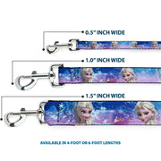 Dog Leash - Elsa the Snow Queen Poses/Castle & Snowy Mountains Blue-Pink Fade