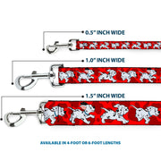 Dog Leash - Dalmatians Running/Paws Reds/White/Black