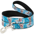 Load image into Gallery viewer, Dog Leash - Frozen Elsa Face/Action Pose/Snowflakes Blues/White
