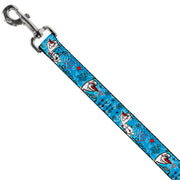 Dog Leash - Olaf Heart Raindrop Sketch Blues/Black
