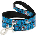 Load image into Gallery viewer, Dog Leash - Olaf Heart Raindrop Sketch Blues/Black

