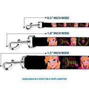 Dog Leash - ANNA Poses/Anna Monogram Heart Cameo Pinks/Yellow