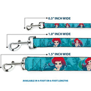 Dog Leash - Ariel Poses Coral & Castle Blues/Reds