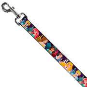 Dog Leash - Disney Princess Poses/Castle Silhouettes Purples/Multi Color
