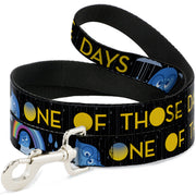 Dog Leash - Joy Poses/Rain ONE OF THOSE DAYS Black/Gray/Blues/Yellow